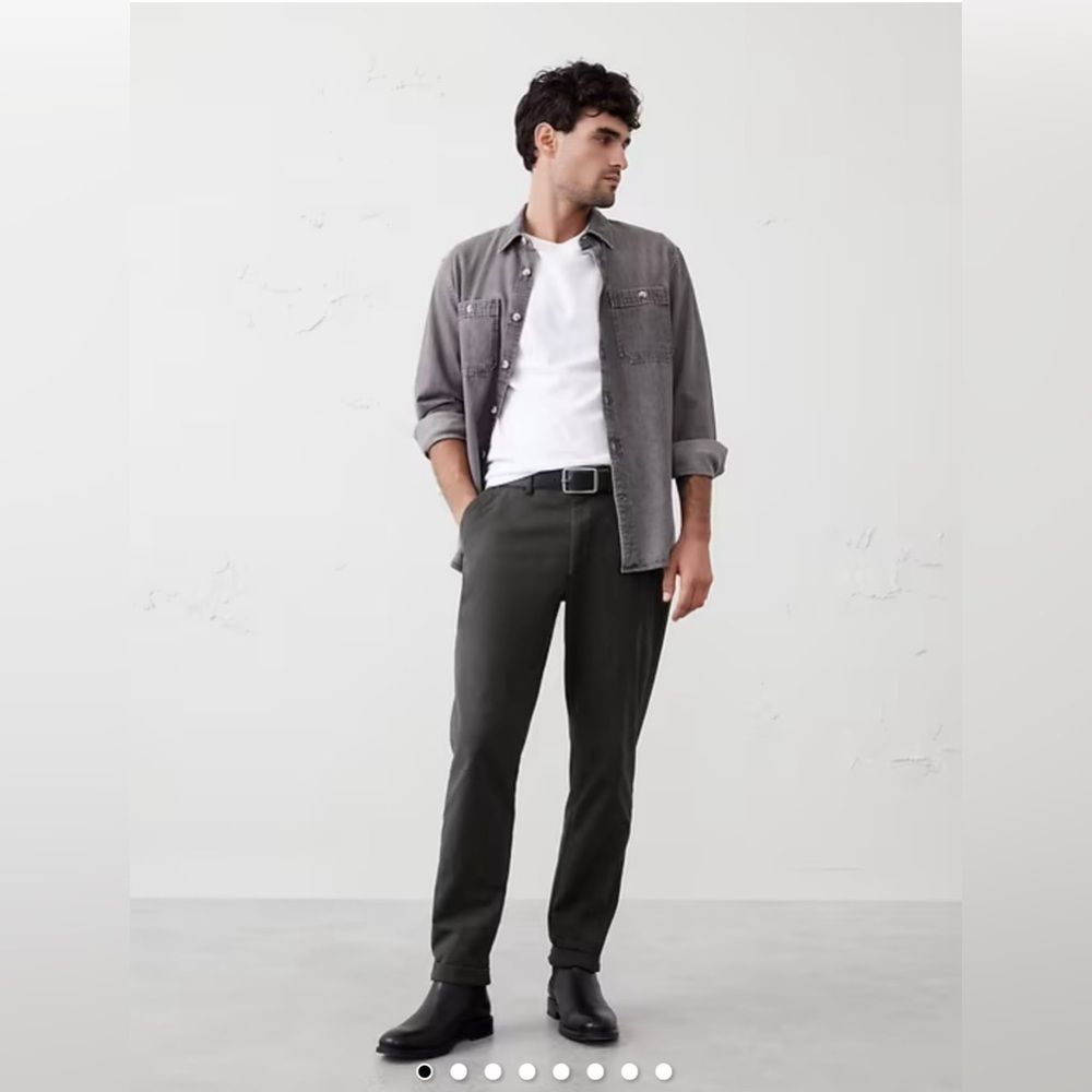 NWT Banana Republic Men’s Lived In Chino Pants, Flint Gray, 29x32